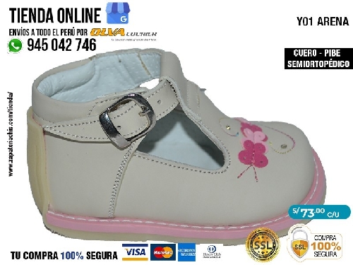 y01 arena zapatos modelos pibe con arco ortopedico en cuero peruano para bebe nina especial primeros pasos