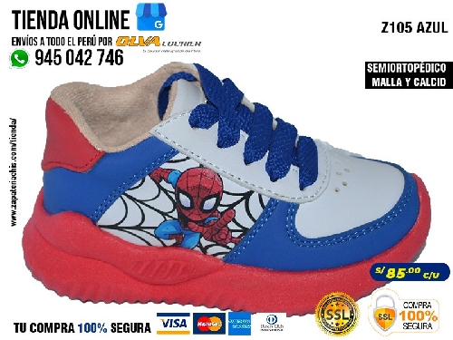 z105 azul zapatillas semiortopedicas en malla y calcio para tu nino con arco anatomico formador