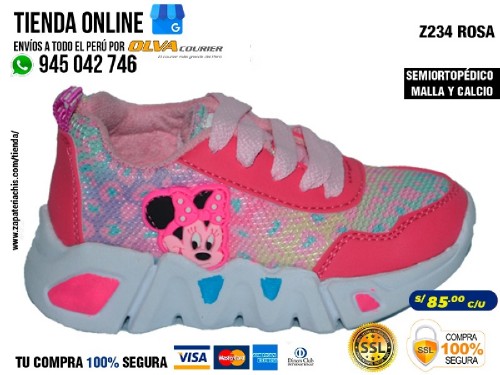 Zapatillas en malla y calcio semiortopedico para bebe niño