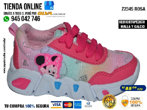 z2345 rosa zapatillas semiortopedicas en malla y calcio para bebe nina con arco anatomico y formador