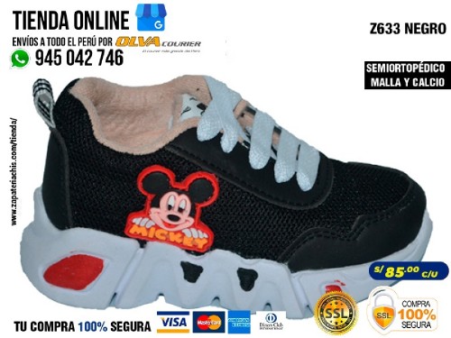 z633 negro zapatillas semiortopedicas en malla y calcio para bebe nino con arco anatomico formador