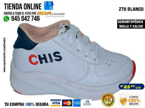 z70 blanco zapatillas semiortopedicas en malla y calcio para bebe nino con arco anatomico formador