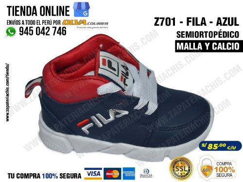 z701 fila azul zapatillas en malla y calcio para bebe nino