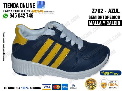 z702 azul zapatillas en malla y calcio para bebe nino