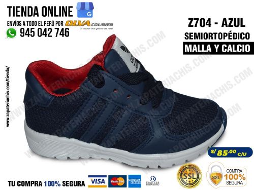 z704 azul zapatillas en malla y calcio para bebe nino