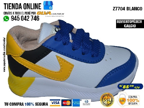 z7704 blanco zapatillas semiortopedicas en malla y calcio para tu nino con arco ortopedico formador