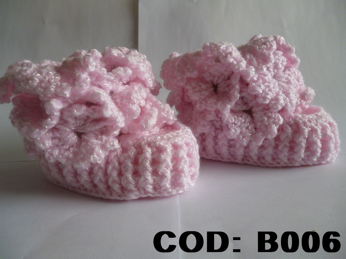 b006 botines rosado lana lana bebe antialergicos