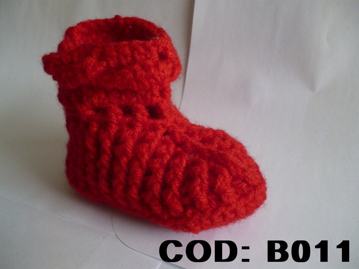 b011 botines rojo lana lana bebe