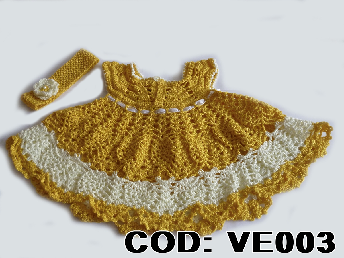 ve003 vestido amarillo maiz con blanco en hilo