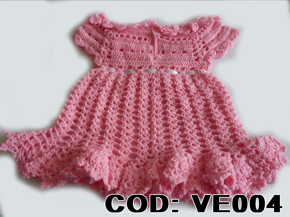 ve004 vestido rojo con blanco en hilo
