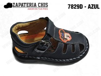 7829 - AZUL calzado en cuero para niño